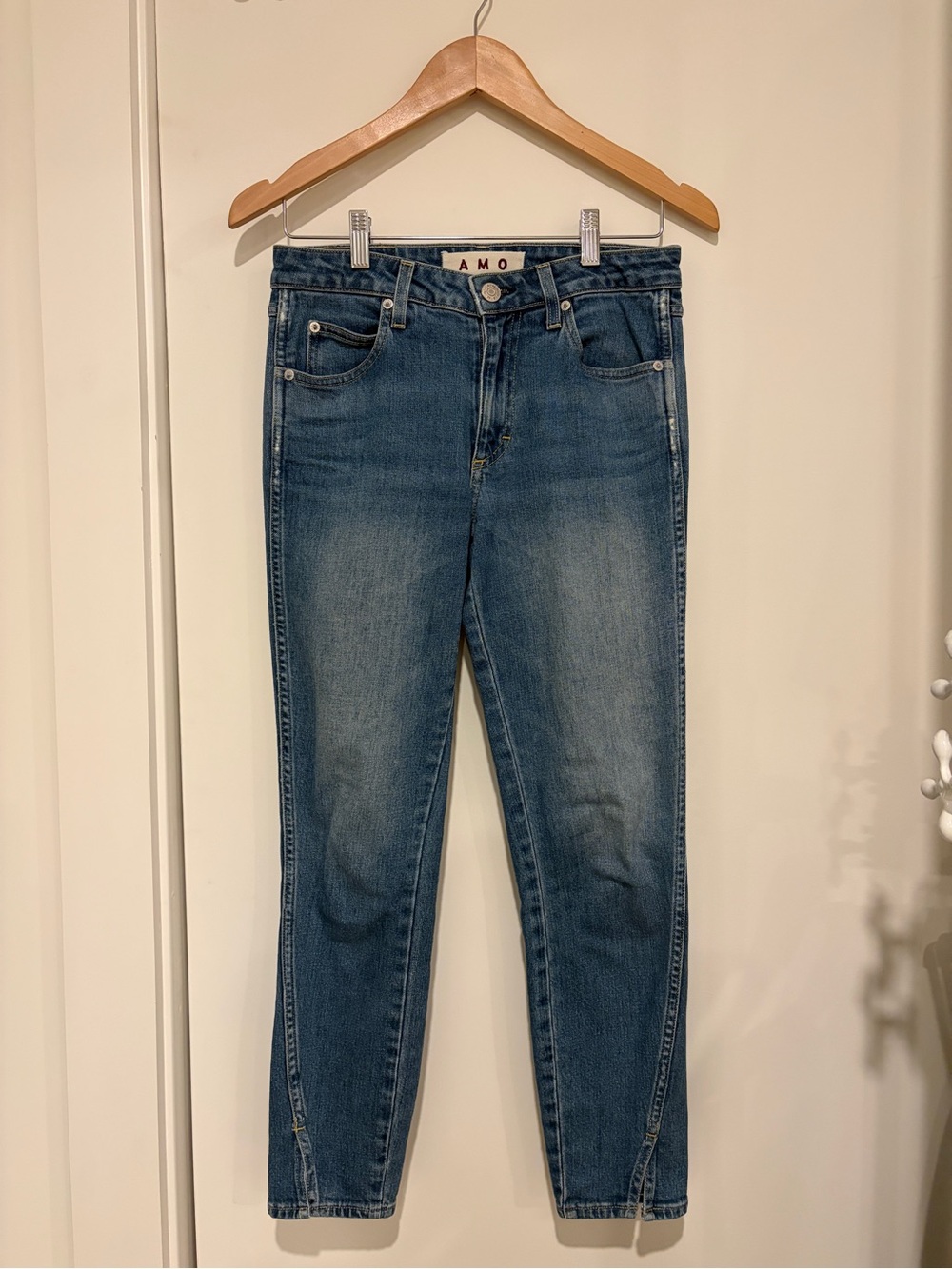 AMO Blue Skinny High-Rise Jeans